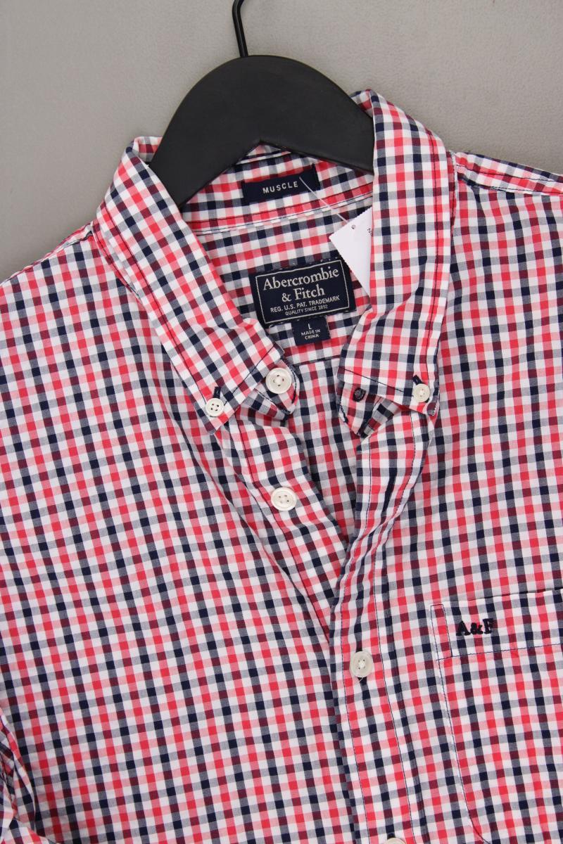 Abercrombie & Fitch Langarmhemd Muscle Fit für Herren Gr. L kariert rot