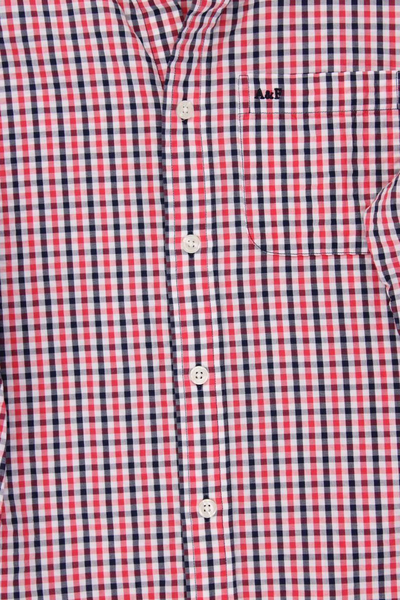 Abercrombie & Fitch Langarmhemd Muscle Fit für Herren Gr. L kariert rot