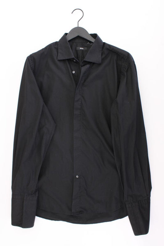 BOSS by Hugo Boss Langarmhemd für Herren Gr. Hemdgröße 43 schwarz aus Baumwolle