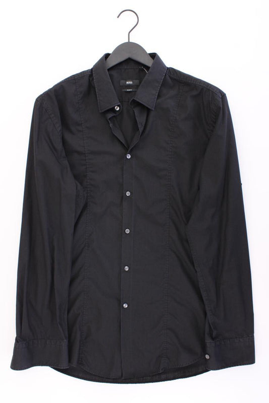 BOSS by Hugo Boss Langarmhemd für Herren Gr. Hemdgröße 43 schwarz aus Baumwolle