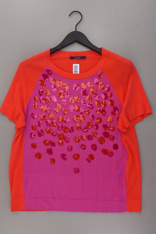 Laurèl T-Shirt Gr. 40 Kurzarm mit Pailletten mehrfarbig aus Baumwolle