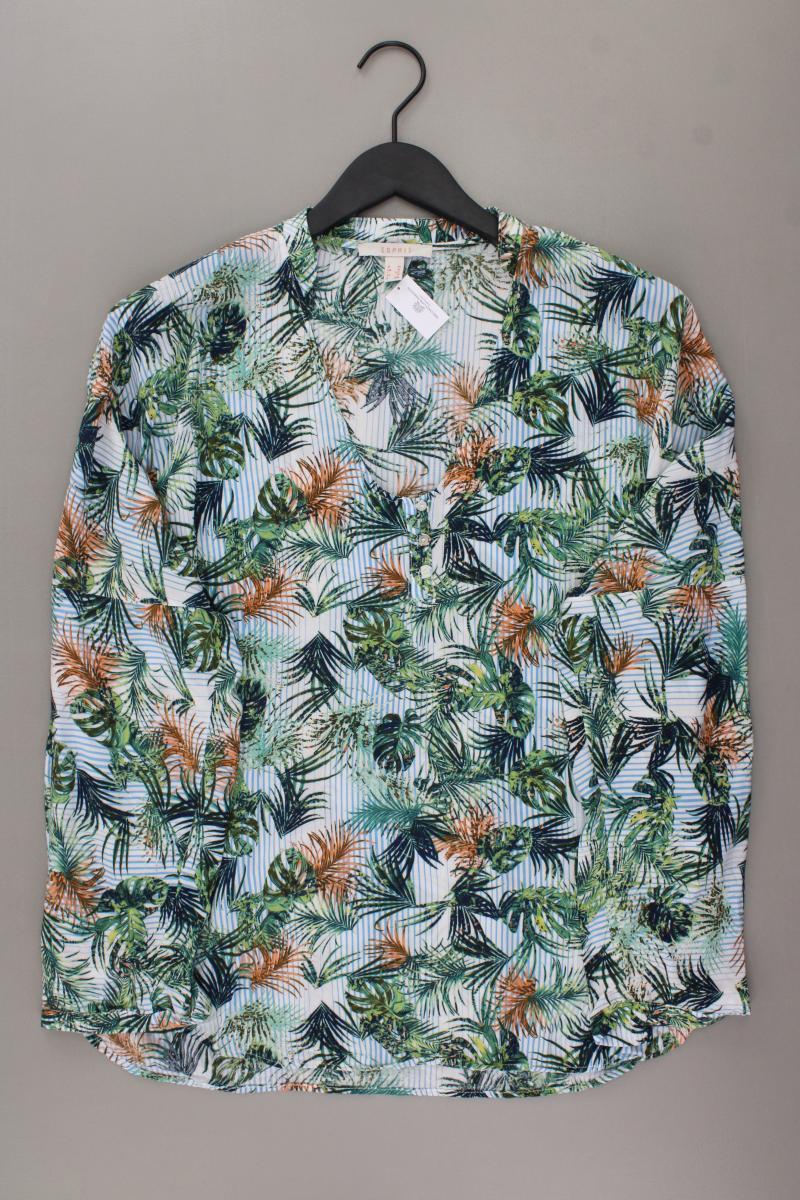 Esprit Langarmbluse Gr. XL mit Blumenmuster mehrfarbig aus Viskose