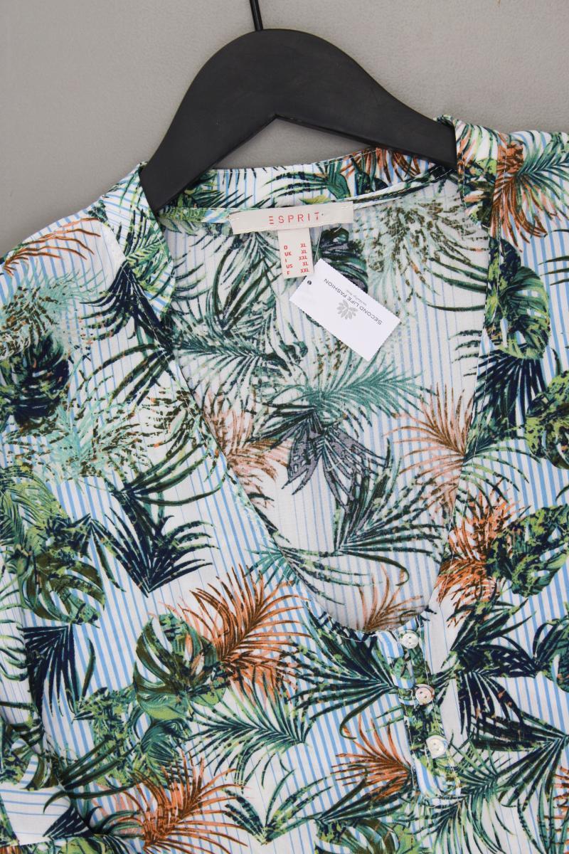Esprit Langarmbluse Gr. XL mit Blumenmuster mehrfarbig aus Viskose