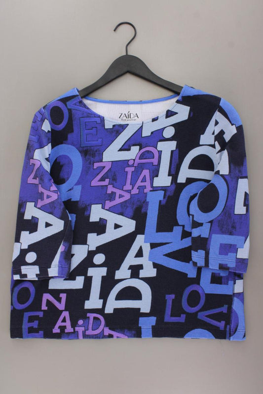 Zaida Printshirt Gr. 44 3/4 Ärmel blau aus Baumwolle