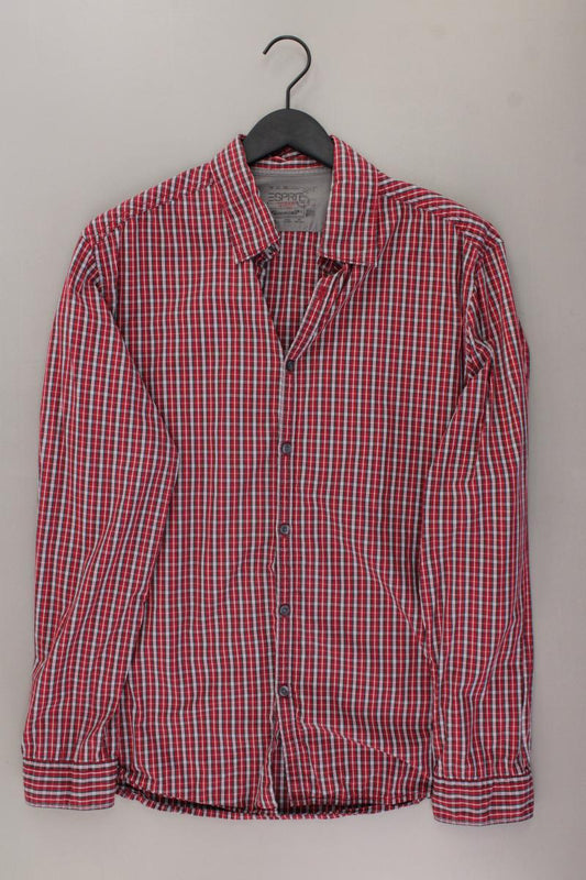 Esprit Karohemd für Herren Gr. XL kariert Langarm rot aus Baumwolle