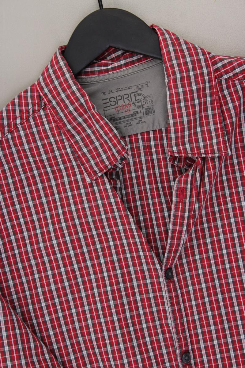 Esprit Karohemd für Herren Gr. XL kariert Langarm rot aus Baumwolle