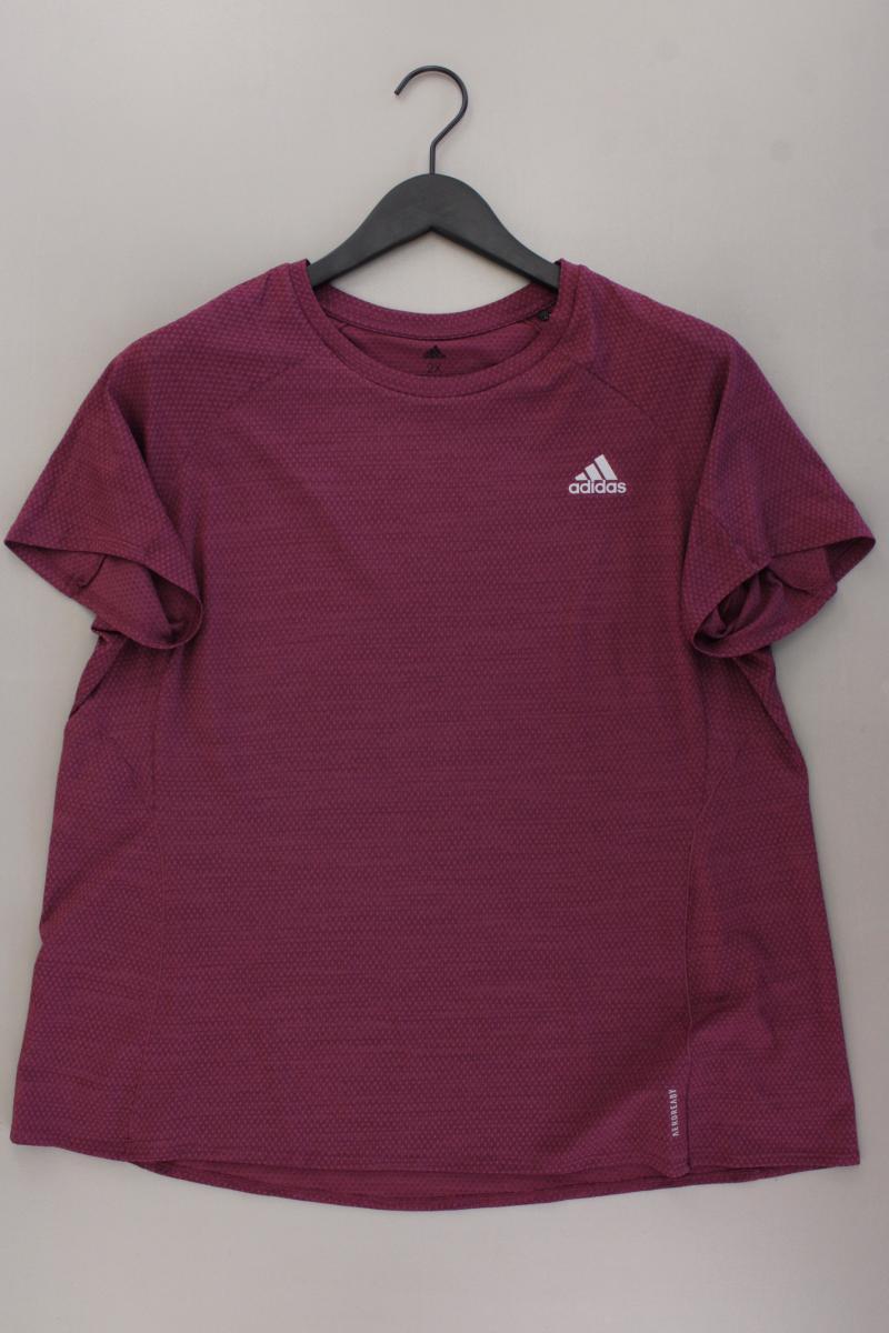 Adidas Sportshirt Gr. XXL Kurzarm lila aus Polyester