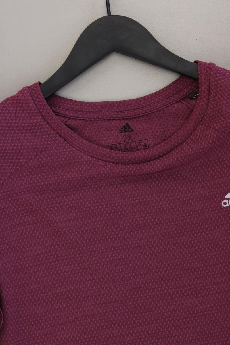Adidas Sportshirt Gr. XXL Kurzarm lila aus Polyester