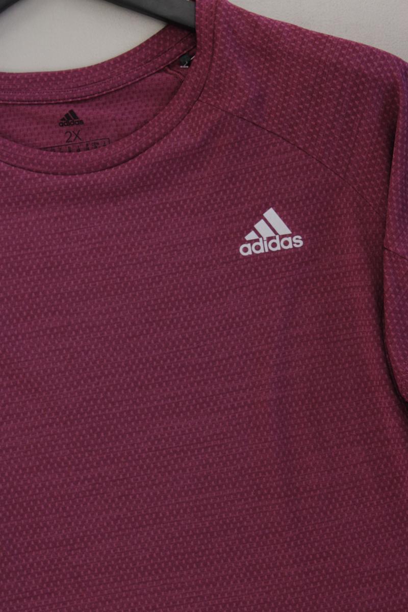 Adidas Sportshirt Gr. XXL Kurzarm lila aus Polyester
