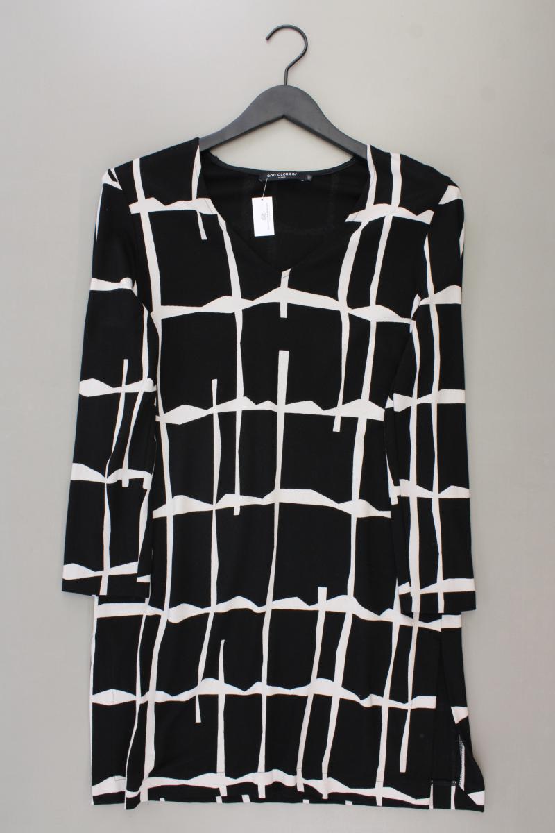 Ana Alcazar Strickkleid Gr. 42 geometrisches Muster Langarm schwarz aus Viskose
