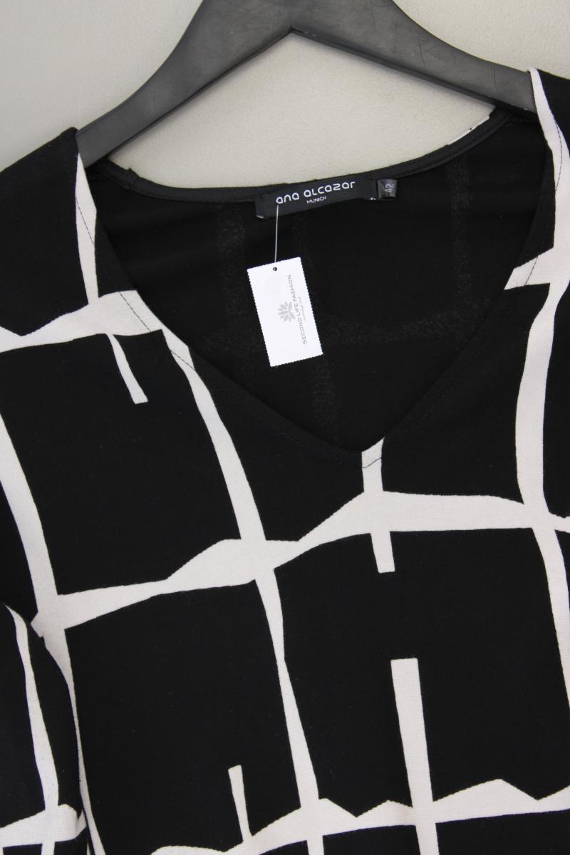 Ana Alcazar Strickkleid Gr. 42 geometrisches Muster Langarm schwarz aus Viskose
