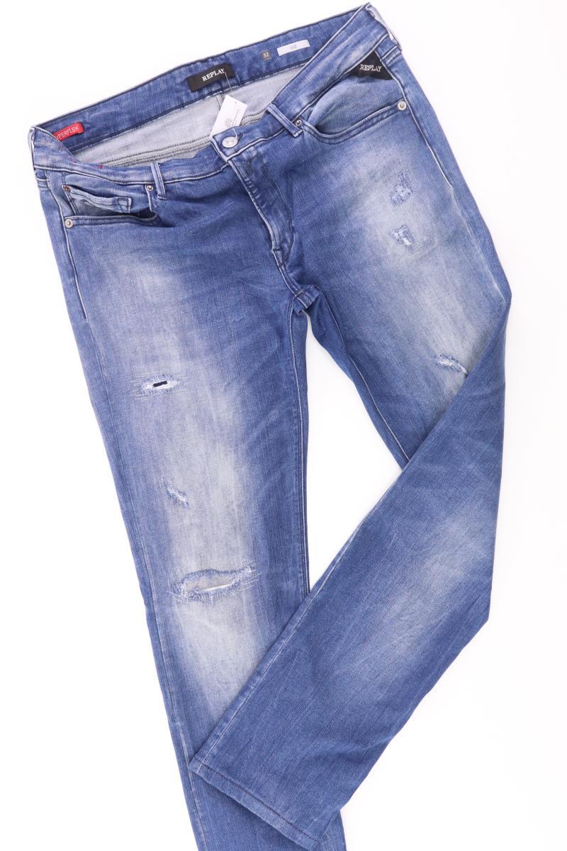Replay Straight Jeans Gr. W32/L32 blau aus Baumwolle