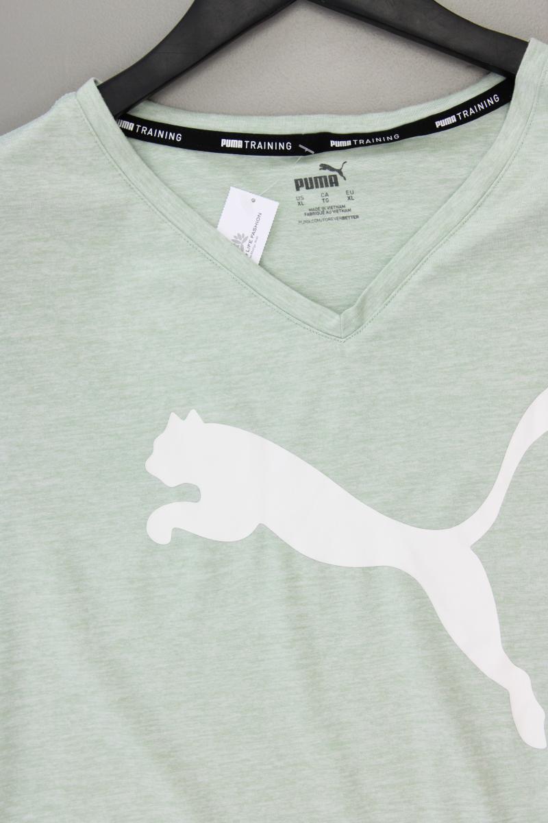 Puma Shirt mit V-Ausschnitt Gr. XL Kurzarm grün