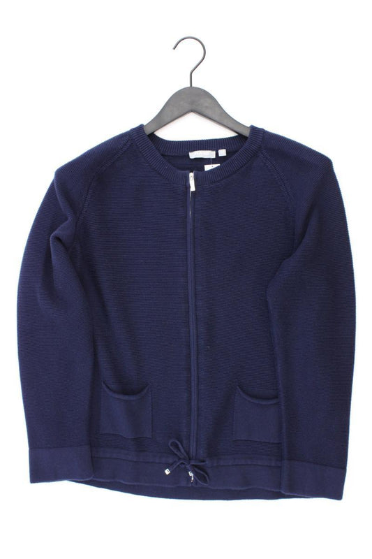 Rabe Strickjacke Gr. 42 Langarm blau aus Baumwolle