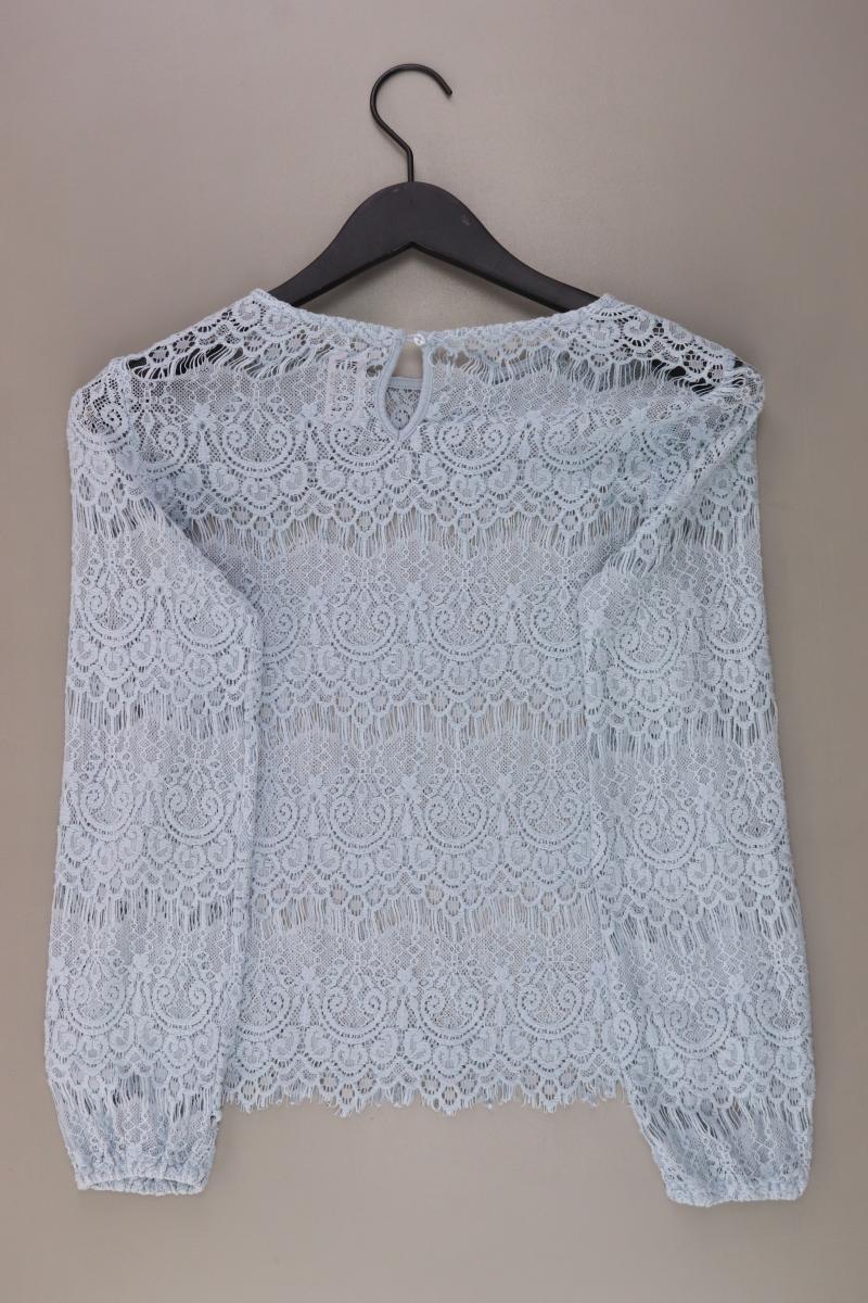 Esprit Spitzenbluse Gr. 36 mit Blumenmuster Langarm blau