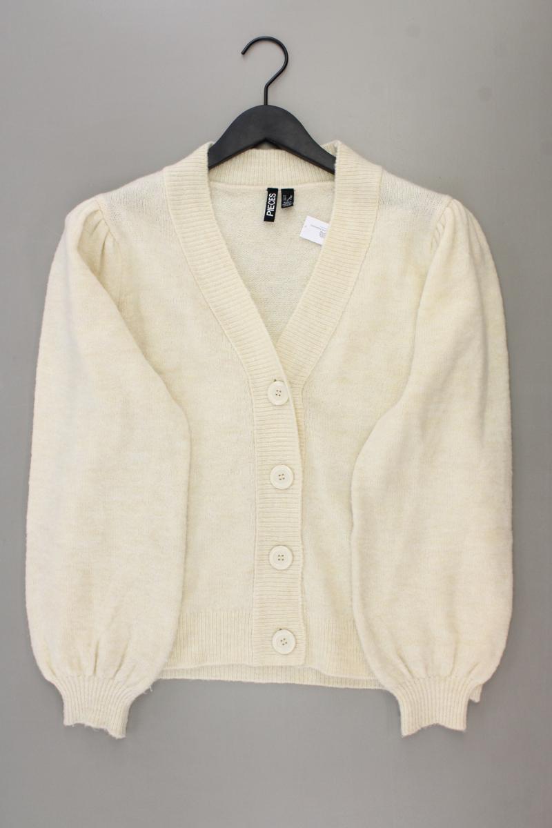 Pieces Strickjacke Gr. L Langarm creme aus Polyacryl