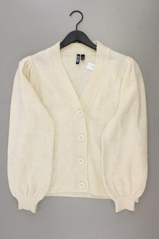 Pieces Strickjacke Gr. L Langarm creme aus Polyacryl