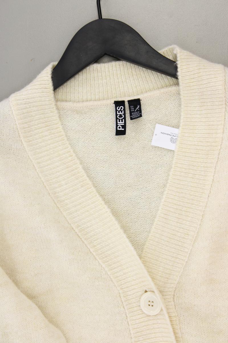 Pieces Strickjacke Gr. L Langarm creme aus Polyacryl