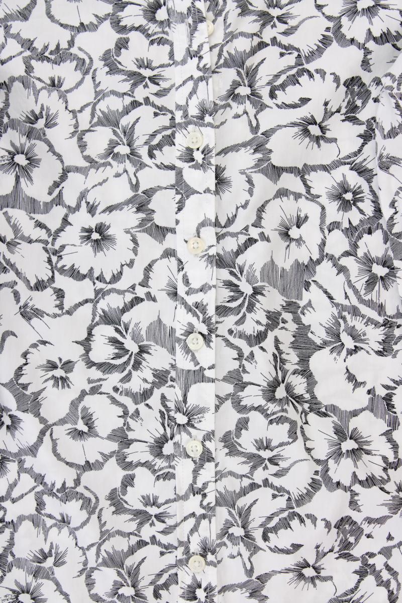 Banana Republic Langarmbluse Gr. XS mit Blumenmuster weiß aus Baumwolle