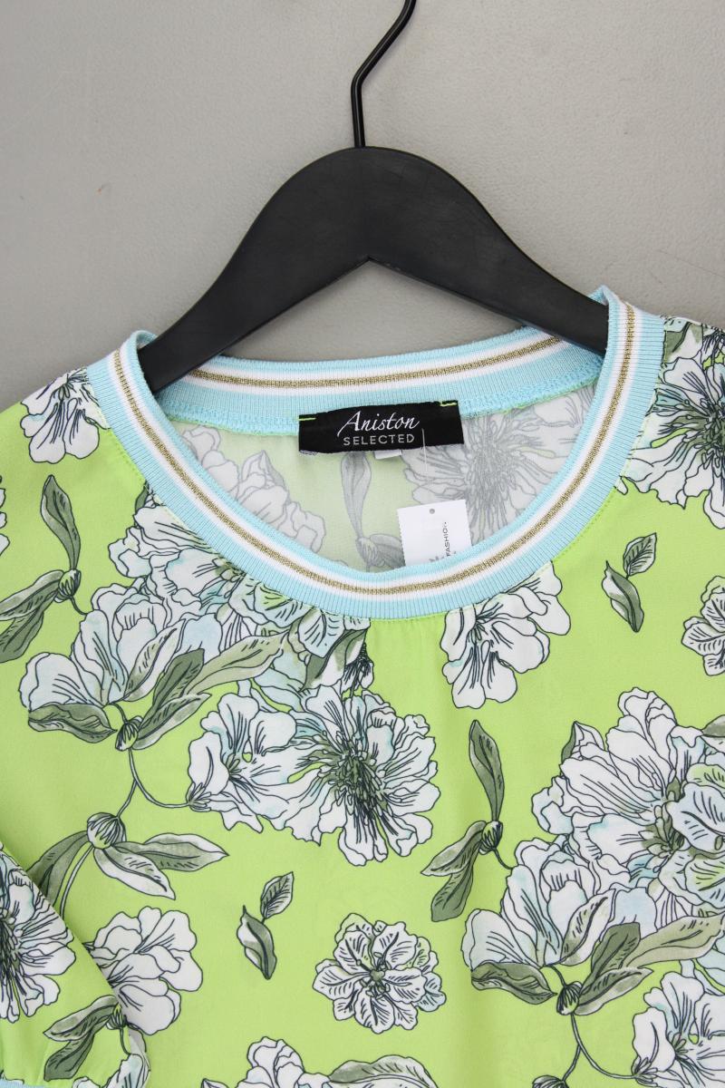 Aniston Kurzarmbluse Gr. 36 mit Blumenmuster neuwertig grün