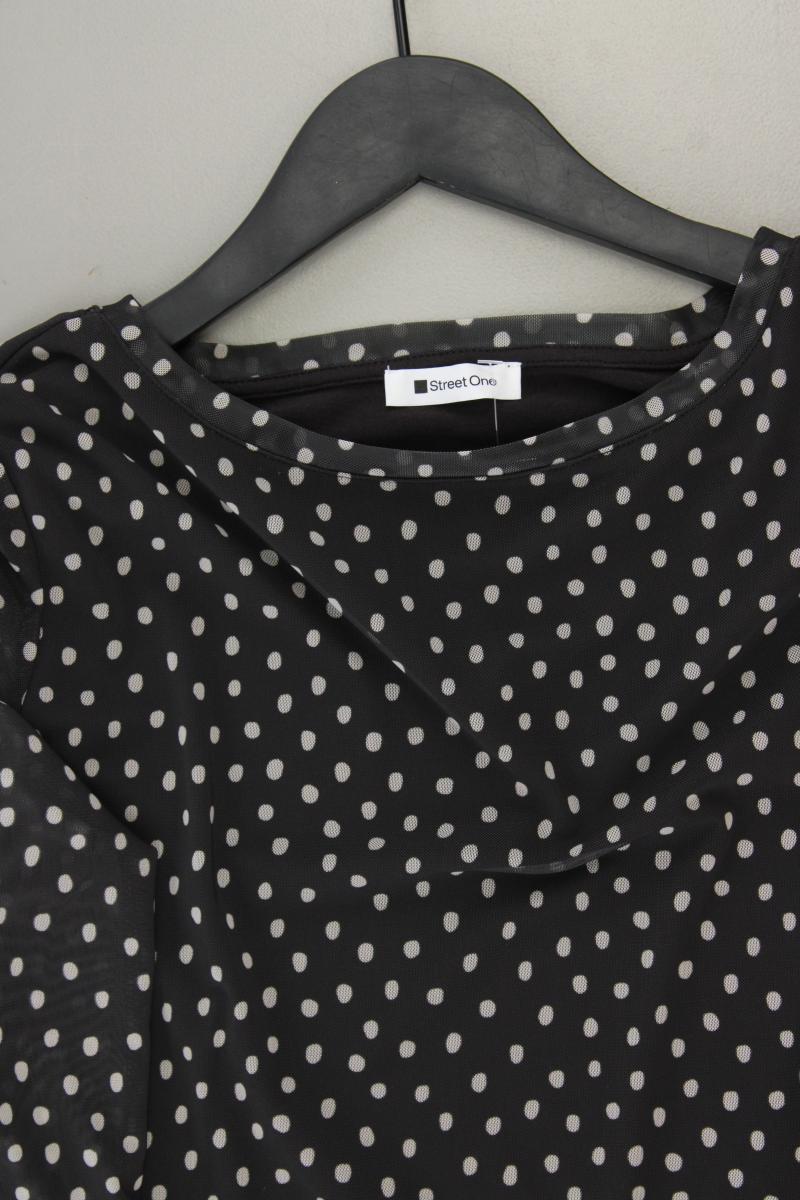 Street One Classic Shirt Gr. 40 gepunktet neuwertig 3/4 Ärmel grau aus Polyester