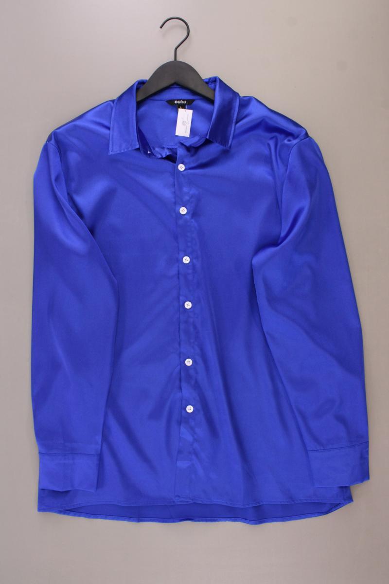 Langarmbluse Gr. L blau aus Polyester