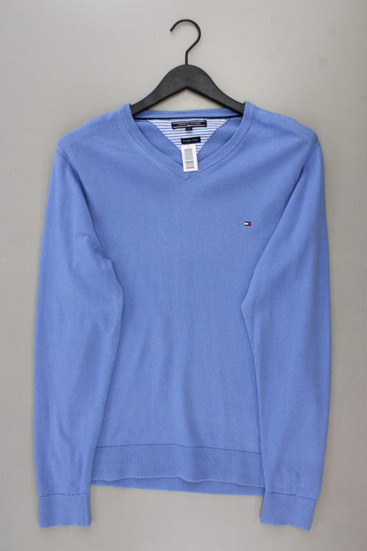 Tommy Hilfiger Feinstrickpullover für Herren Gr. M blau aus Baumwolle
