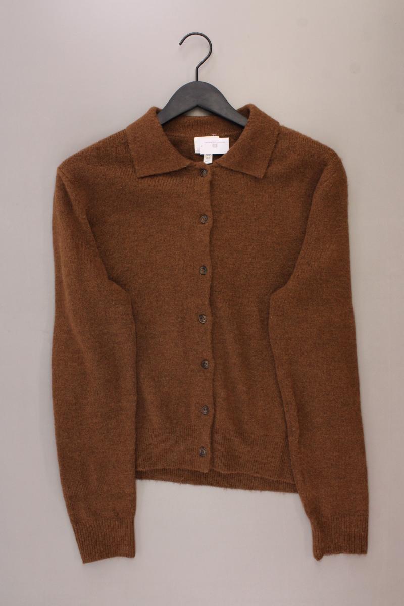 H&M Strickjacke mit Wolle Gr. XL Langarm braun aus Polyester