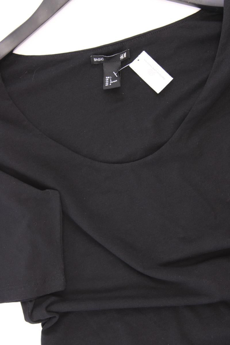 H&M Basic Kleid Gr. L Kurzarm schwarz