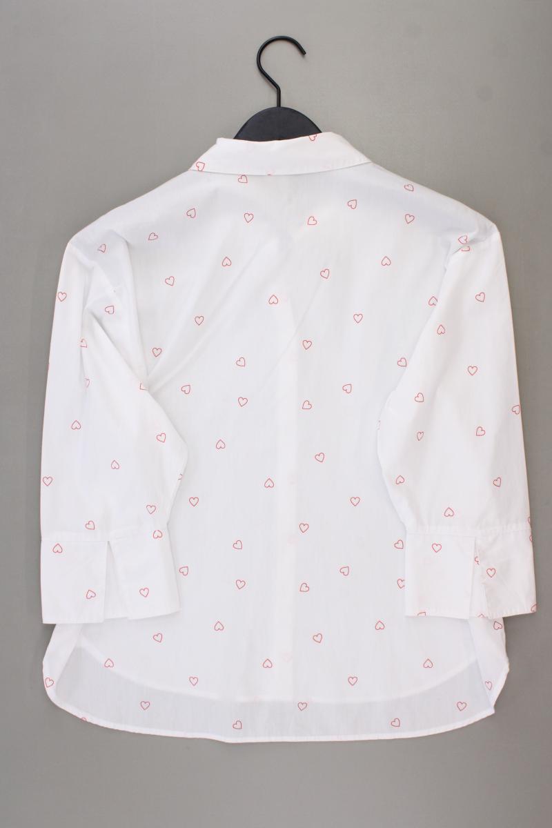 QS by s.Oliver Bluse mit Herzmuster Gr. 38 neuwertig 3/4 Ärmel weiß