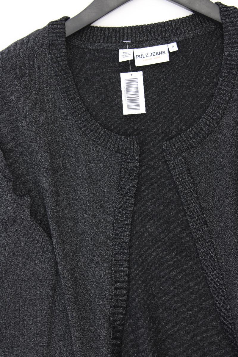Pulz Jeans Cardigan mit Glitzer Gr. M Langarm schwarz aus Viskose