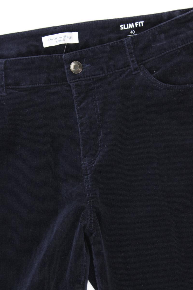 Christian Berg Cordhose Gr. 40 blau aus Baumwolle