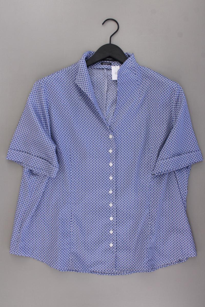 Franco Callegari Kurzarmbluse Gr. 48 blau aus Baumwolle