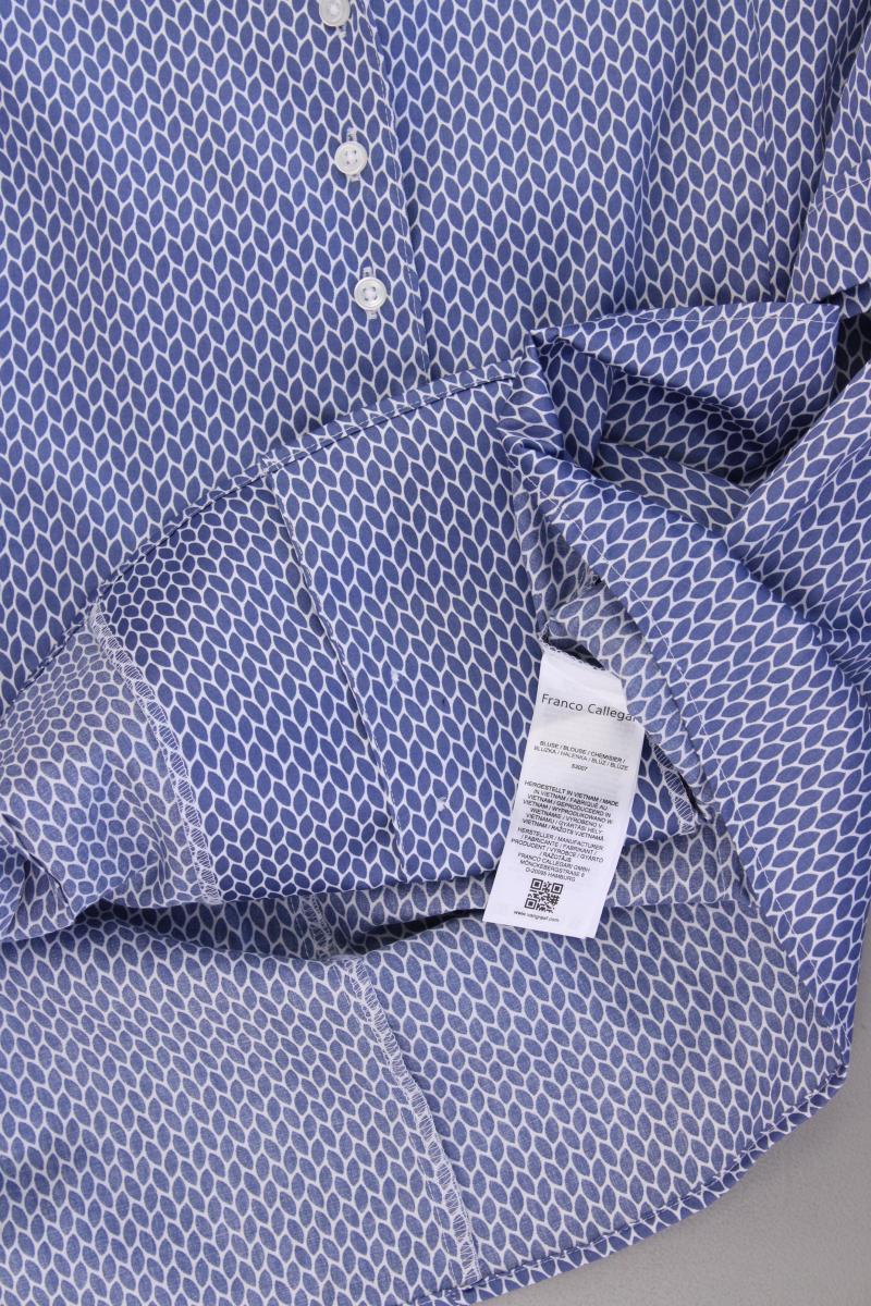 Franco Callegari Kurzarmbluse Gr. 48 blau aus Baumwolle