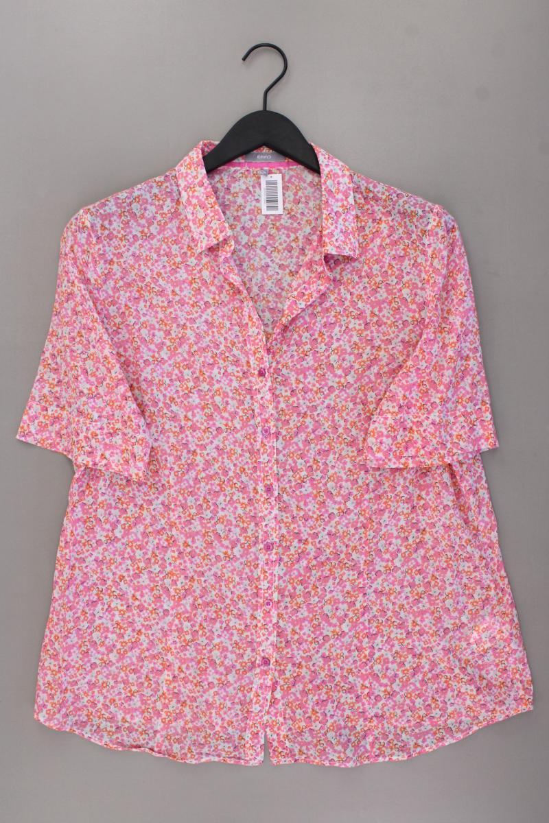 ERFO Kurzarmbluse Gr. 46 mit Blumenmuster pink aus Baumwolle
