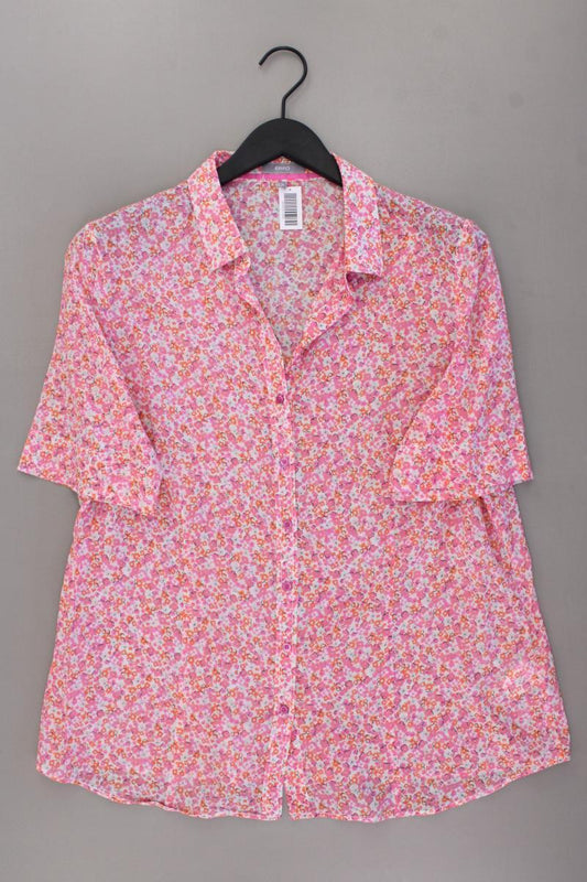 ERFO Kurzarmbluse Gr. 46 mit Blumenmuster pink aus Baumwolle