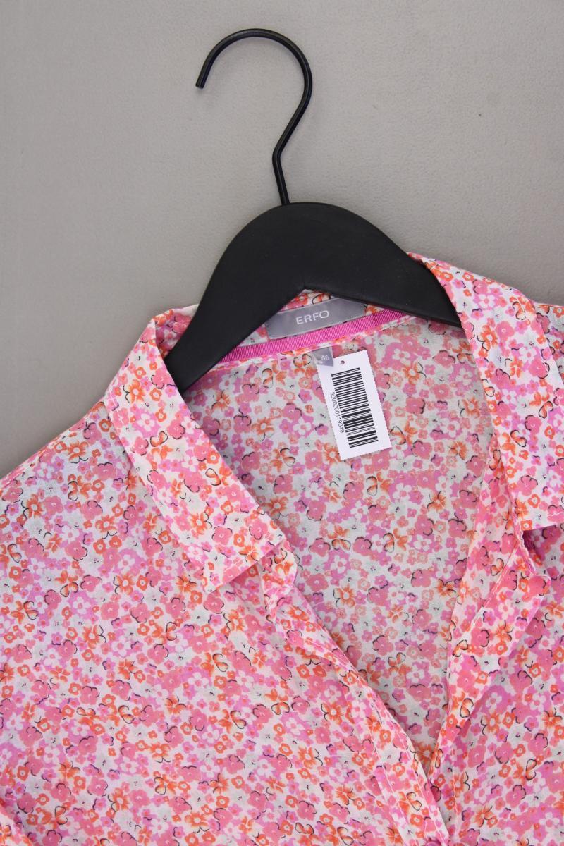 ERFO Kurzarmbluse Gr. 46 mit Blumenmuster pink aus Baumwolle