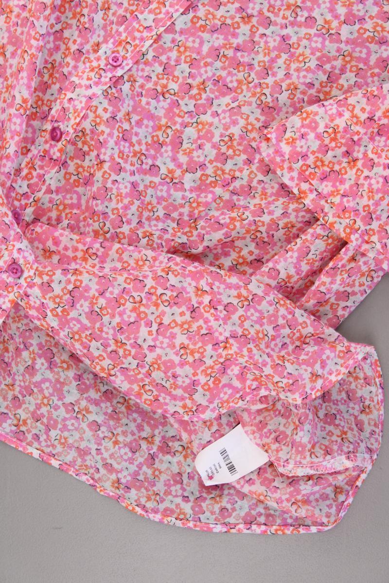 ERFO Kurzarmbluse Gr. 46 mit Blumenmuster pink aus Baumwolle