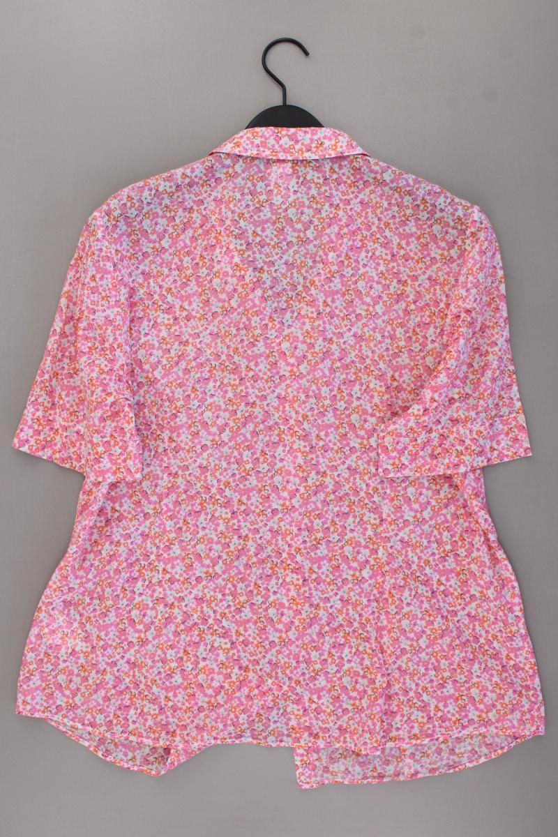 ERFO Kurzarmbluse Gr. 46 mit Blumenmuster pink aus Baumwolle