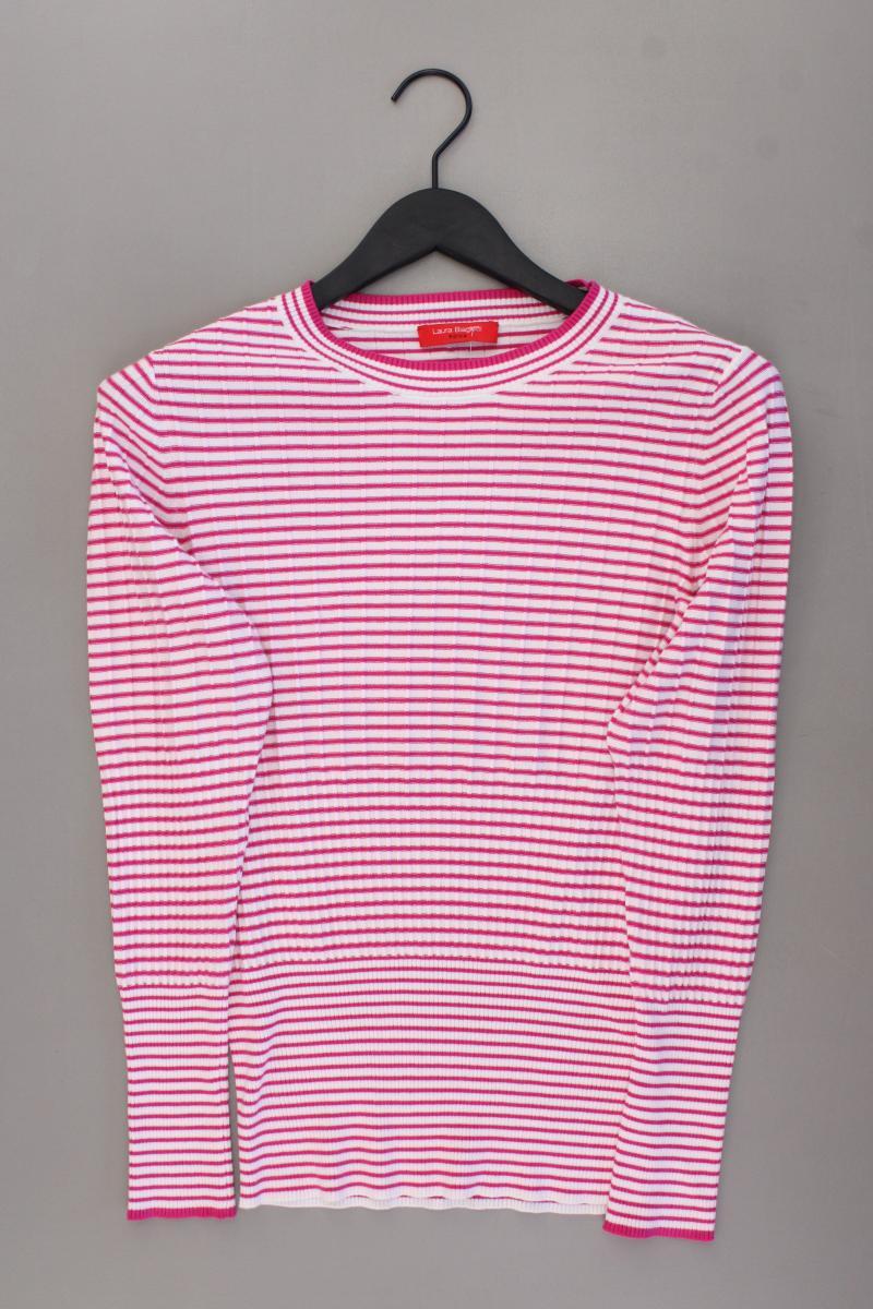 Laura Biagiotti Feinstrickpullover Gr. 42 gestreift neuwertig pink aus Viskose