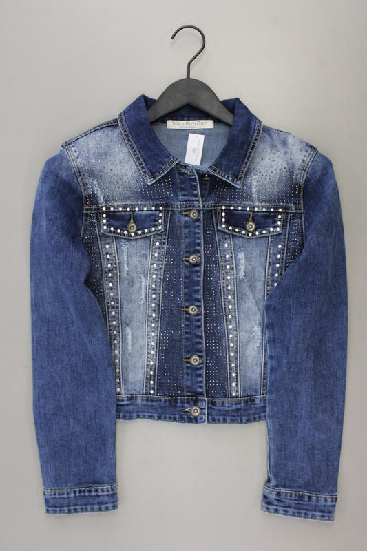 Jeansjacke Gr. 38 blau aus Baumwolle