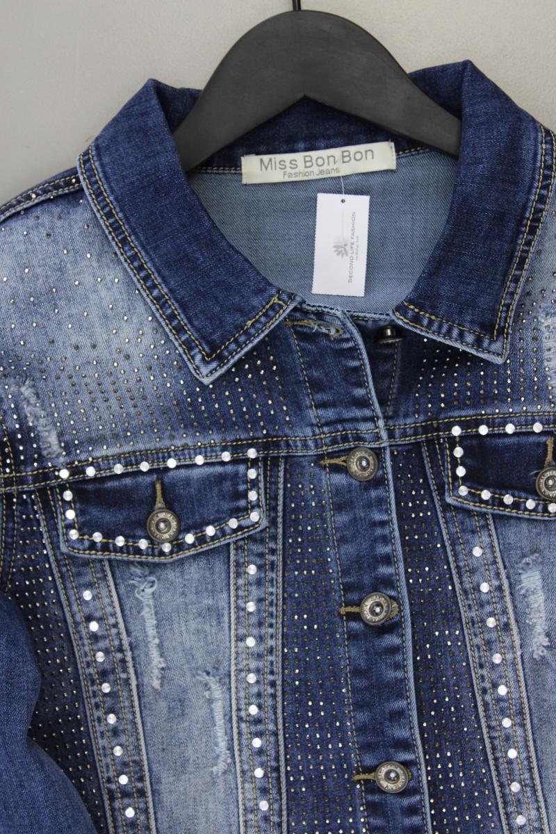 Jeansjacke Gr. 38 blau aus Baumwolle