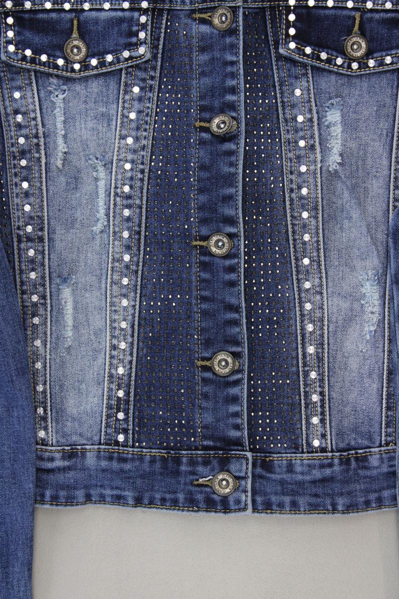 Jeansjacke Gr. 38 blau aus Baumwolle