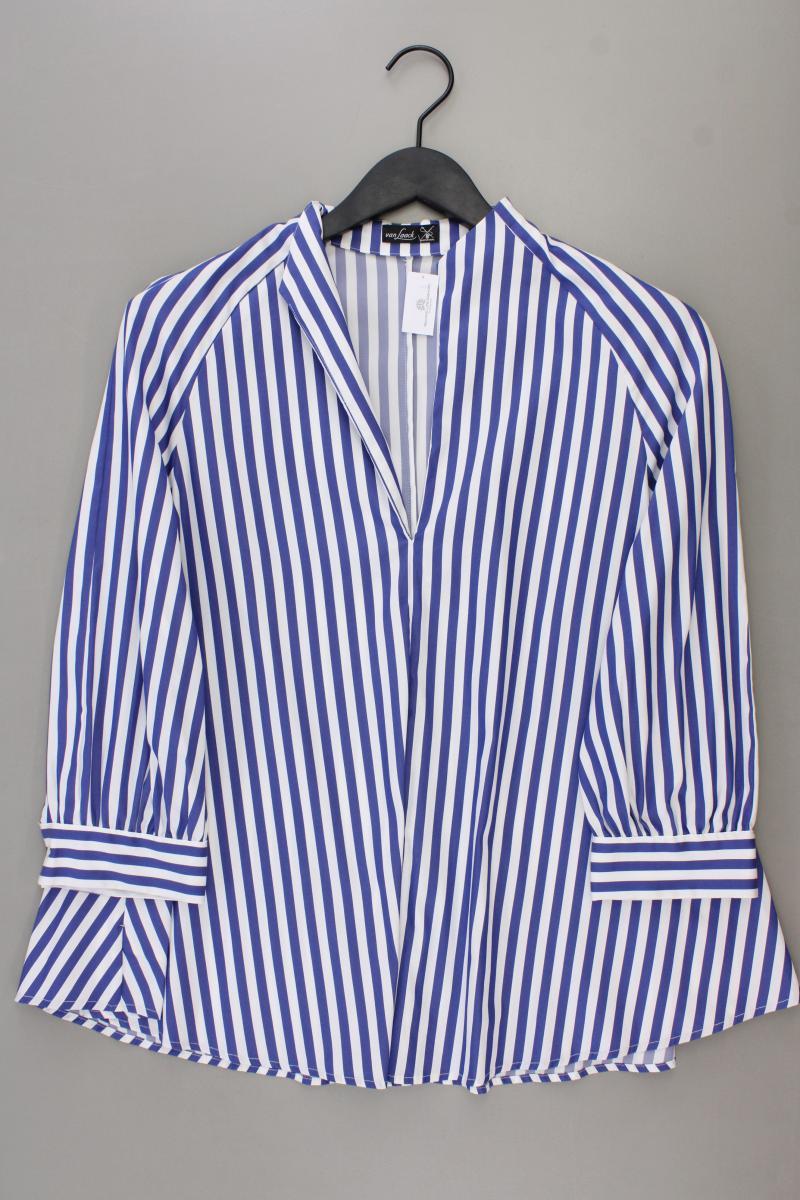 van Laack Classic Bluse Gr. 36 gestreift neuwertig 3/4 Ärmel blau aus Baumwolle