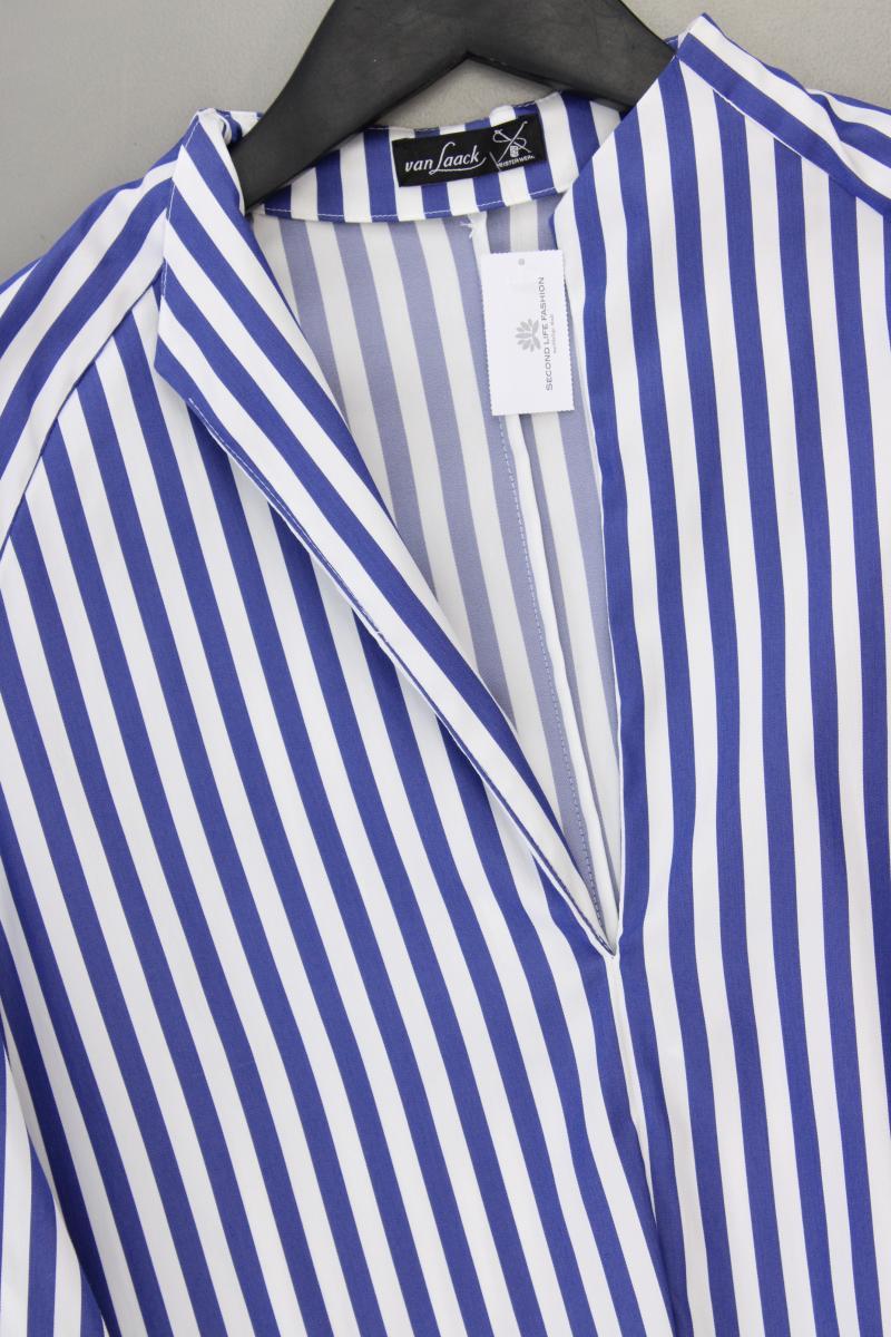 van Laack Classic Bluse Gr. 36 gestreift neuwertig 3/4 Ärmel blau aus Baumwolle