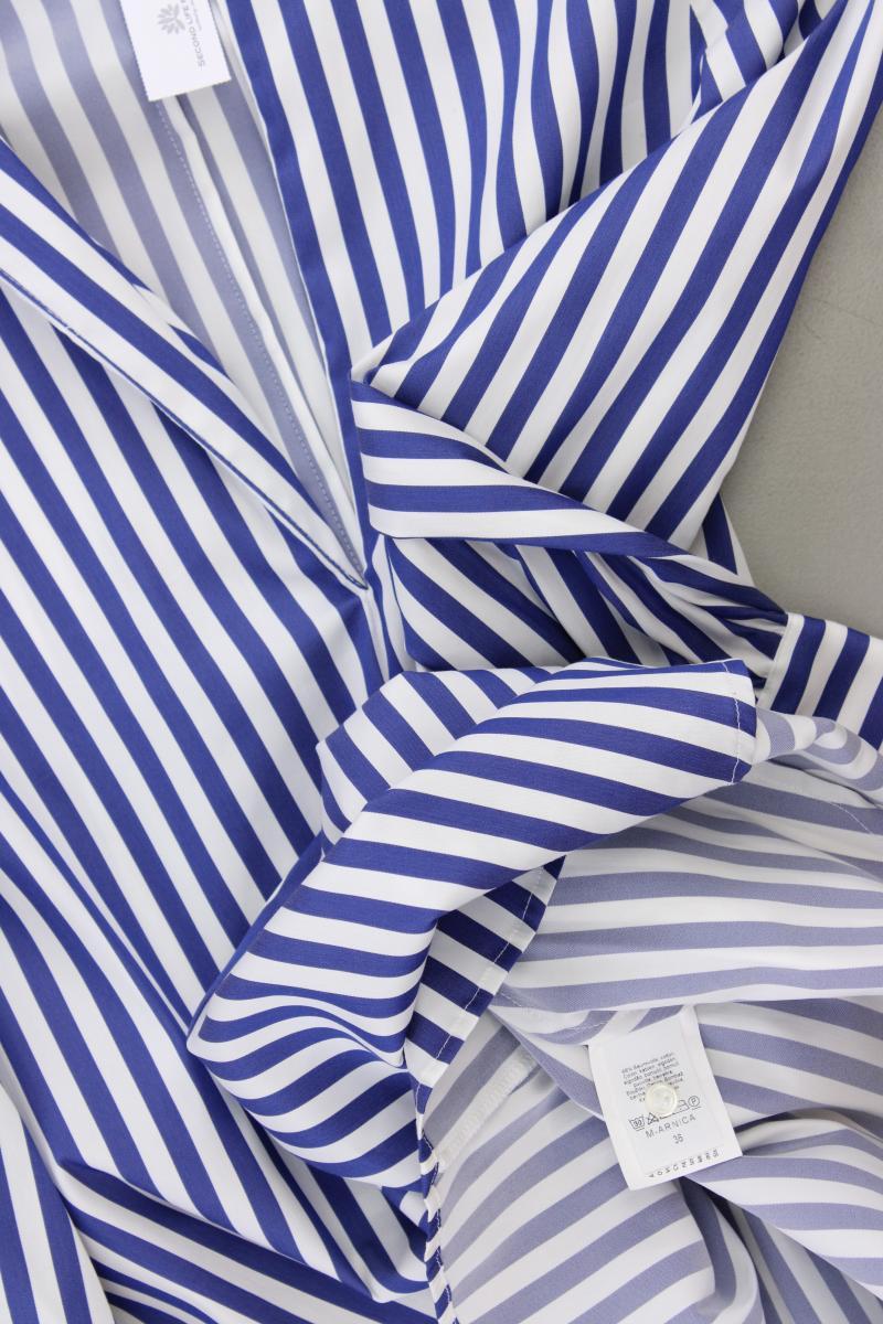 van Laack Classic Bluse Gr. 36 gestreift neuwertig 3/4 Ärmel blau aus Baumwolle