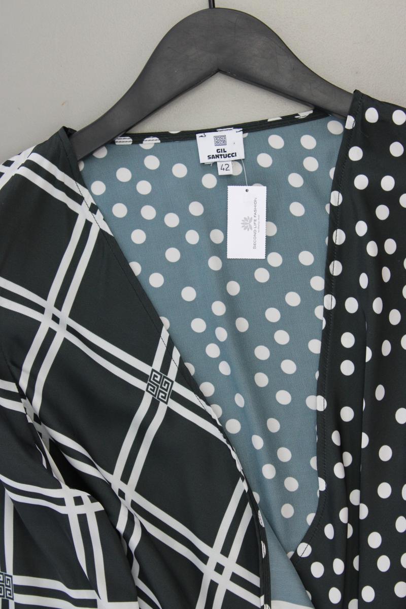 Gil Santucci Langarmbluse Gr. IT 42 (S) gepunktet grau aus Polyester