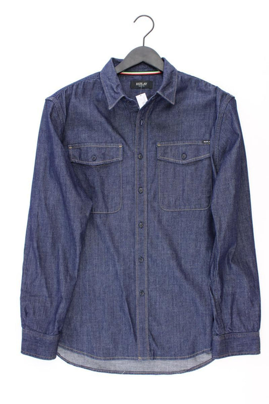 Replay Jeanshemd für Herren Gr. XL Langarm blau