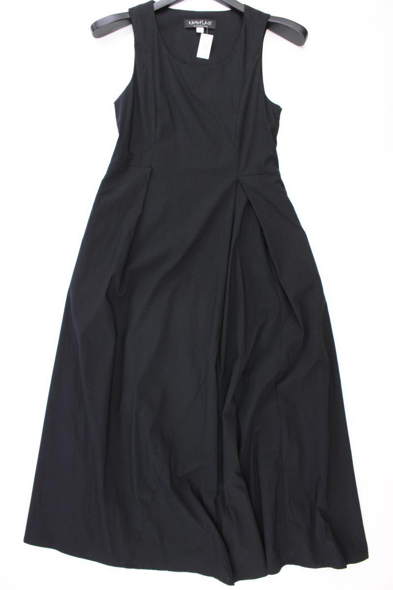 Kamuflage Maxikleid Gr. 36 Ärmellos schwarz aus Baumwolle