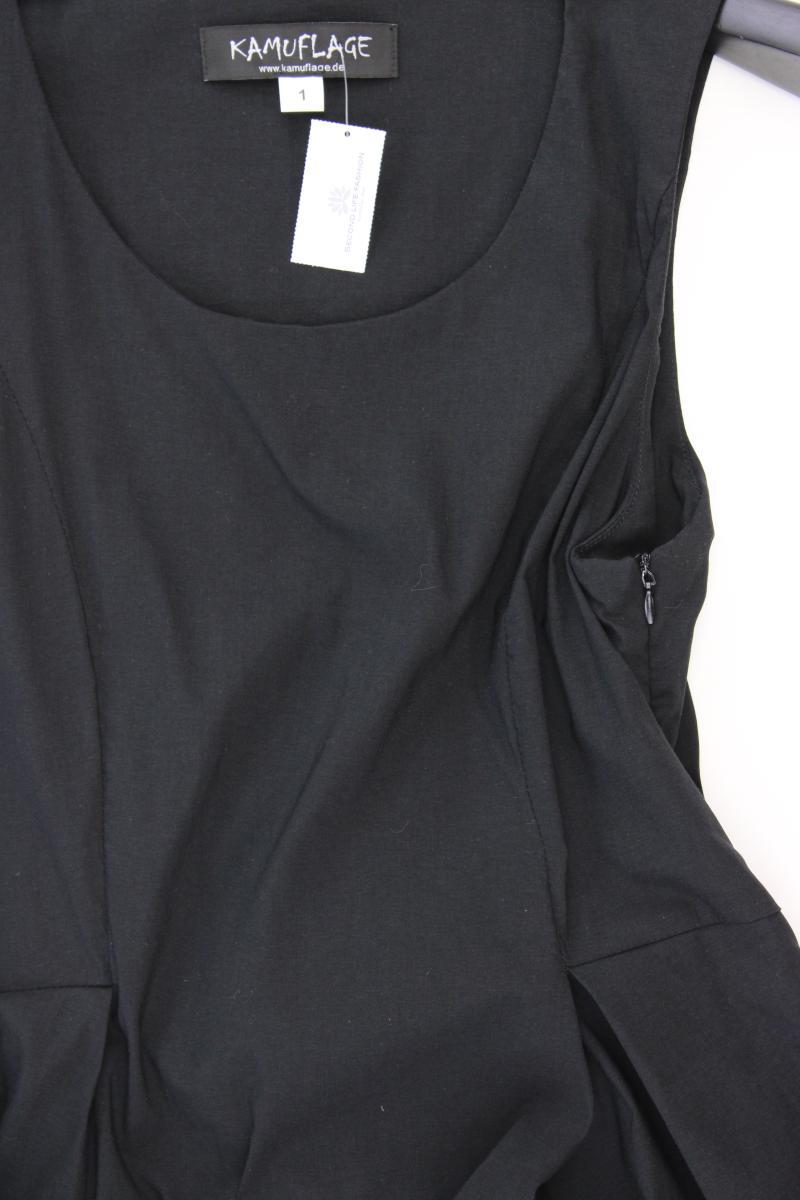 Kamuflage Maxikleid Gr. 36 Ärmellos schwarz aus Baumwolle